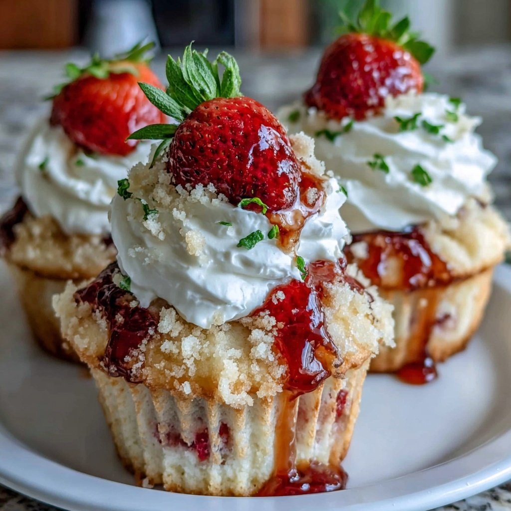 Strawberry Shortcake Cupcakes With Whipped Frosting
