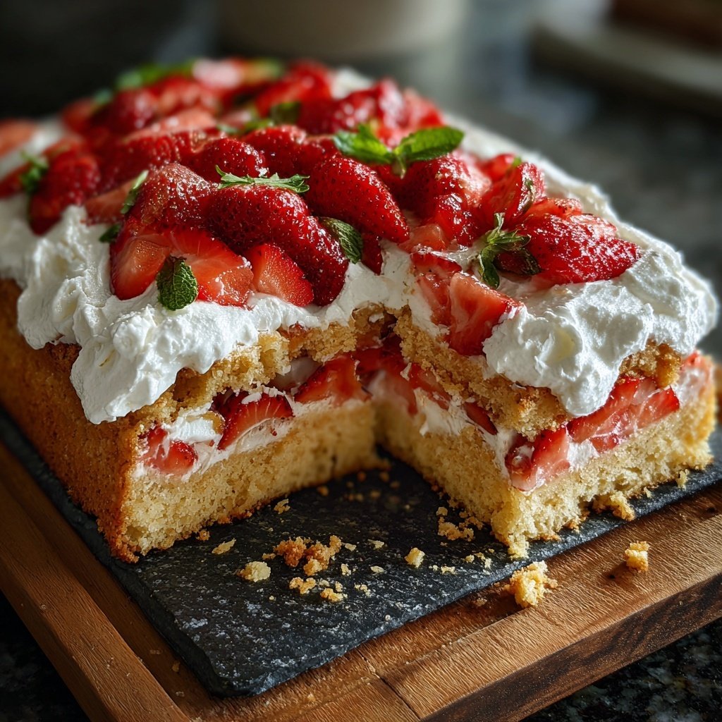 Easy Strawberry Shortcake Sheet Cake