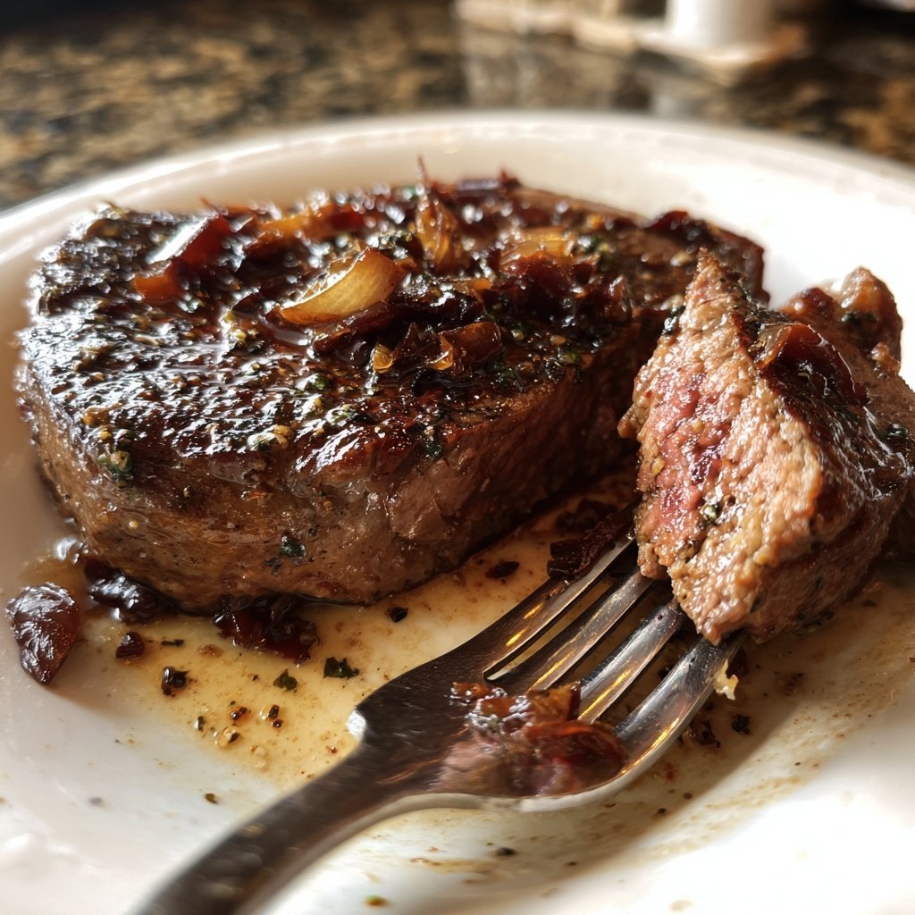 Steak with Balsamic Shallots