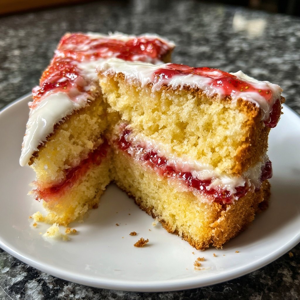 Vanilla Cake with Strawberry Filling