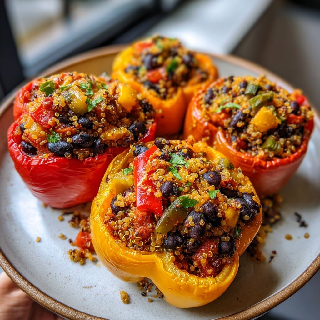 Baked Veggie Rice Stuffed Peppers