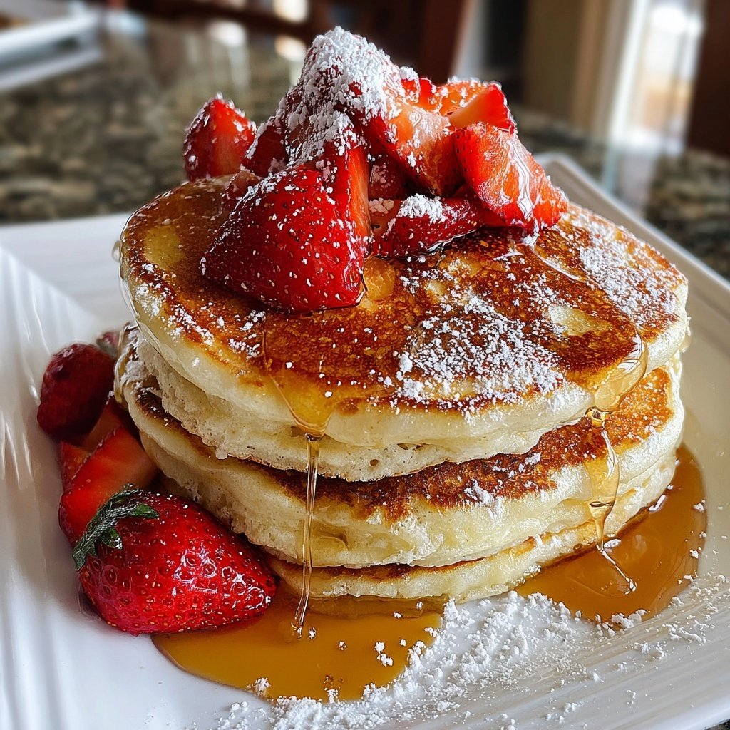 Valentines Breakfast Vanilla Almond Pancakes