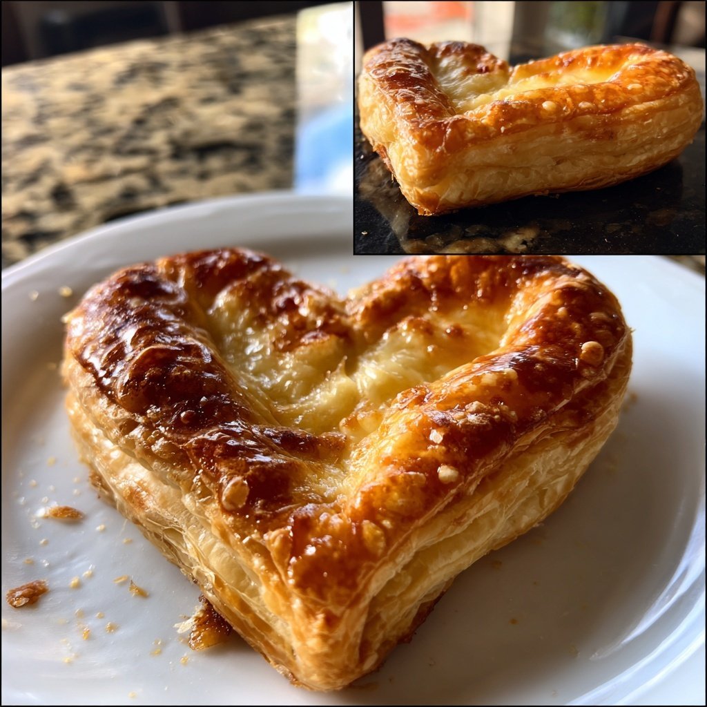 Heart-Shaped Puff Pastry with Cheese