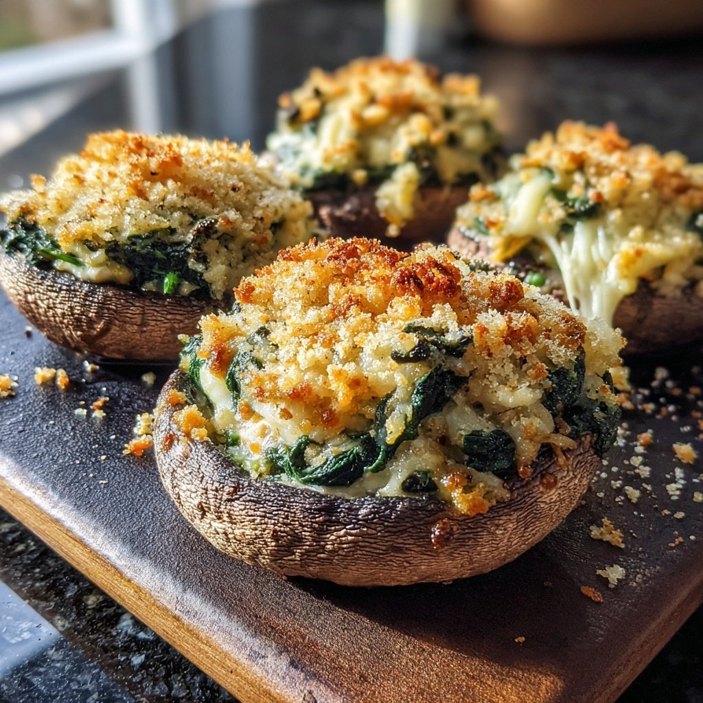 Romantic Stuffed Portobello Mushrooms
