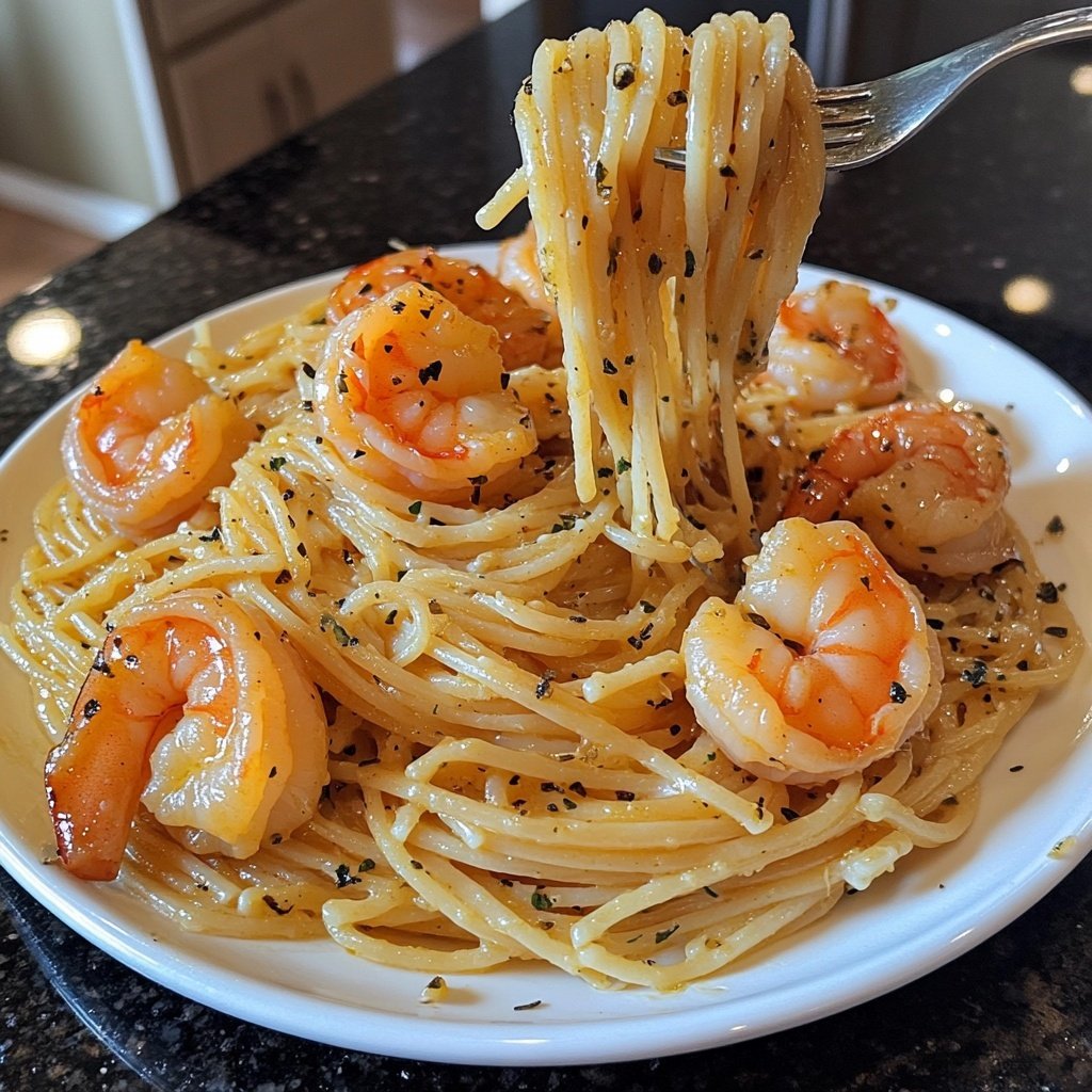 15-Minute Garlic Shrimp Pasta