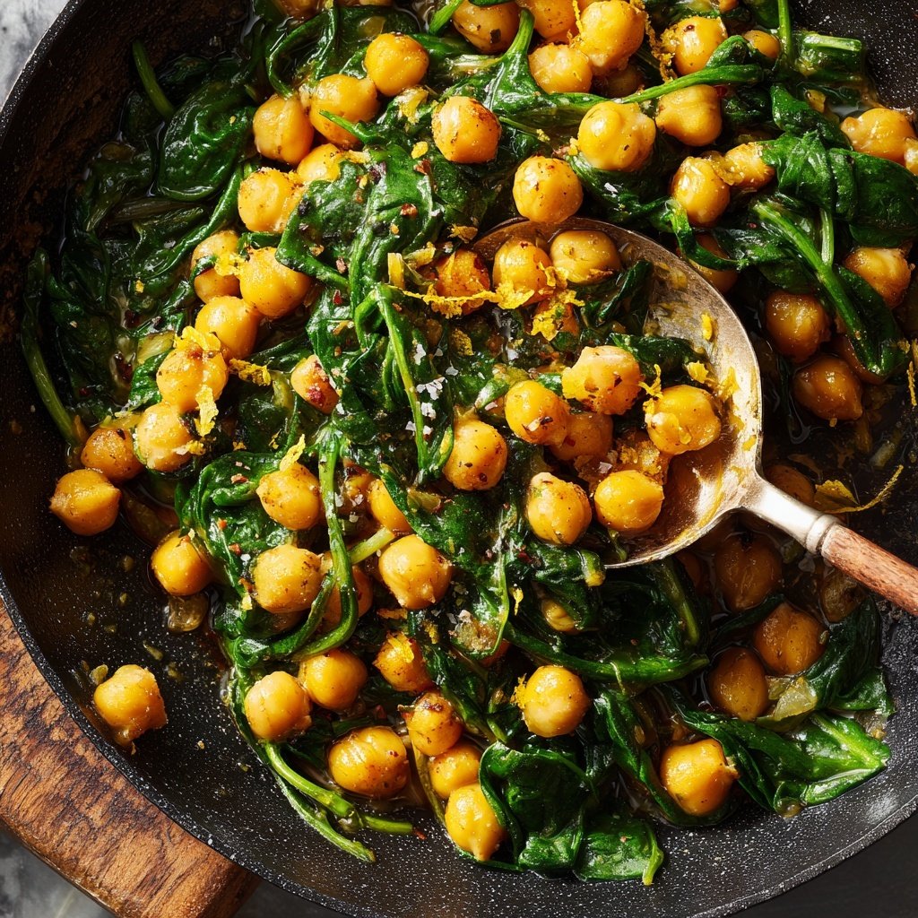 Lemon Herb Chickpea Skillet with Spinach