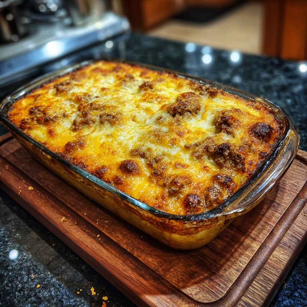 Ground Beef And Cheesy Potato Bake