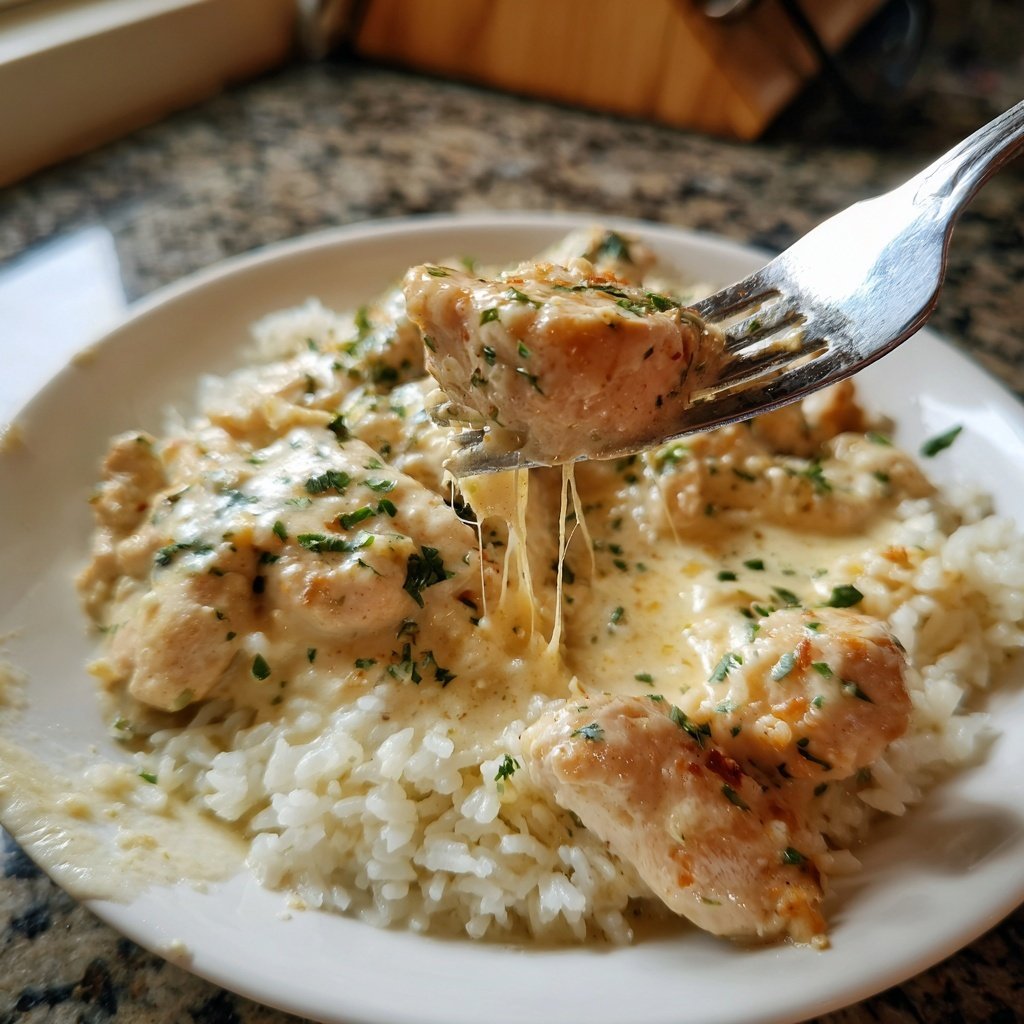 Creamy Garlic Chicken And Rice