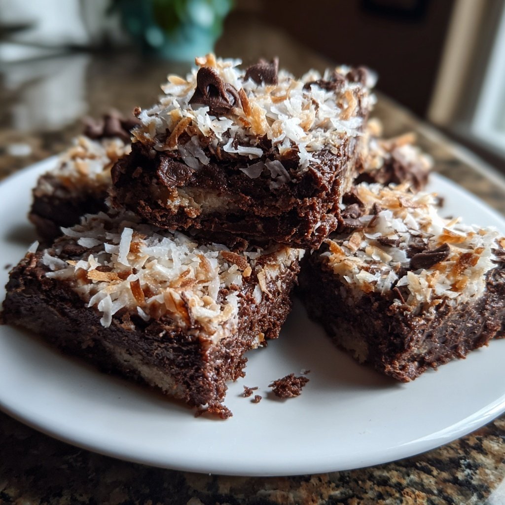 Chocolate Coconut Fudge Bars
