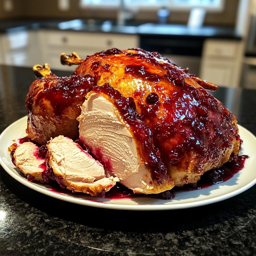 Roasted Turkey with Cranberry Glaze