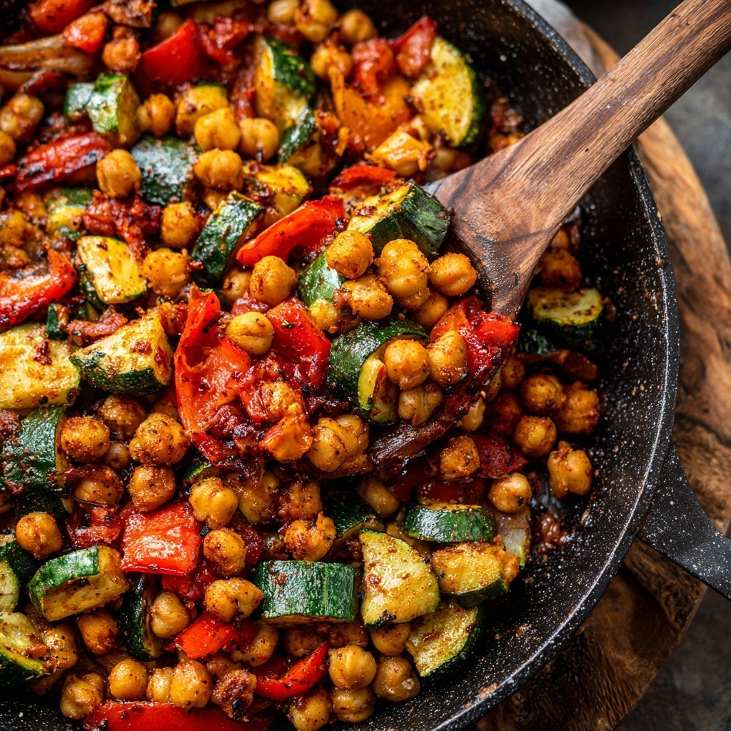 Baked Veggie Chickpea Skillet