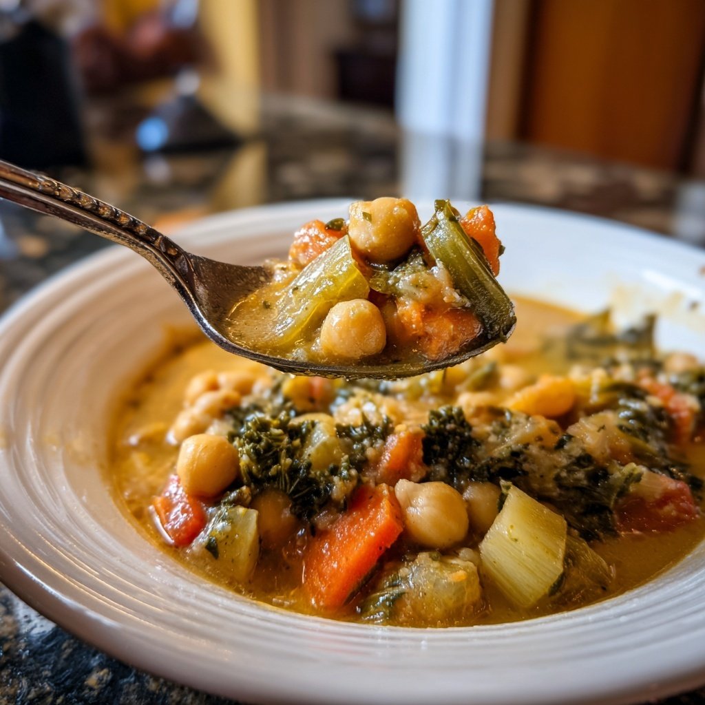 Healthy Crockpot Lemon Chickpea Stew
