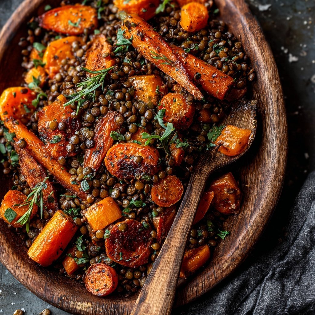 Roasted Carrot Lentil Tray