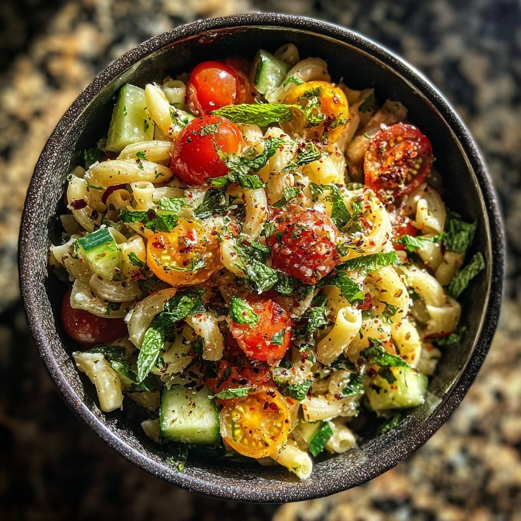 Mediterranean Pasta Salad With Herbs
