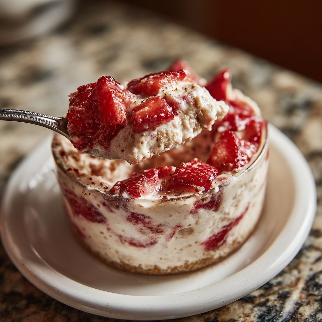 Strawberry Cheesecake Overnight Oats No Bake