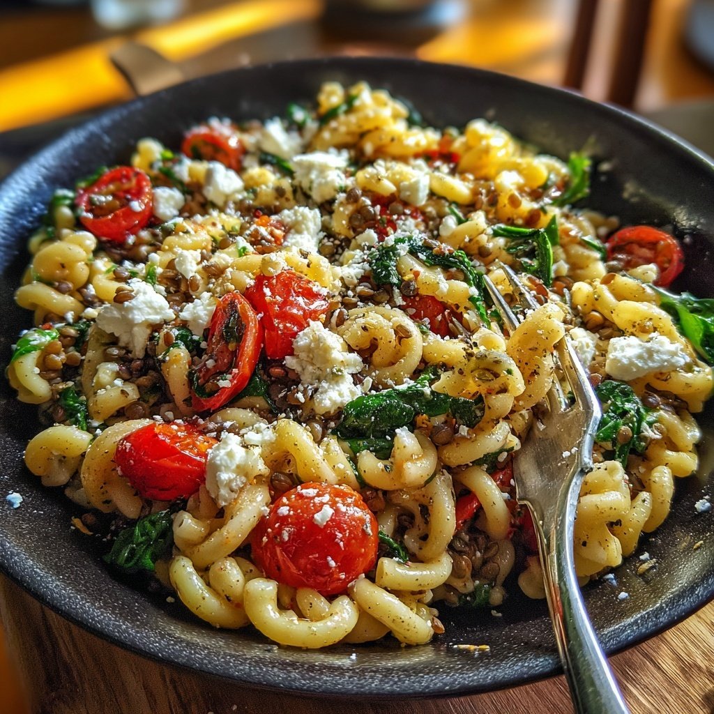 Healthy Lunch Lentil Pasta Salad