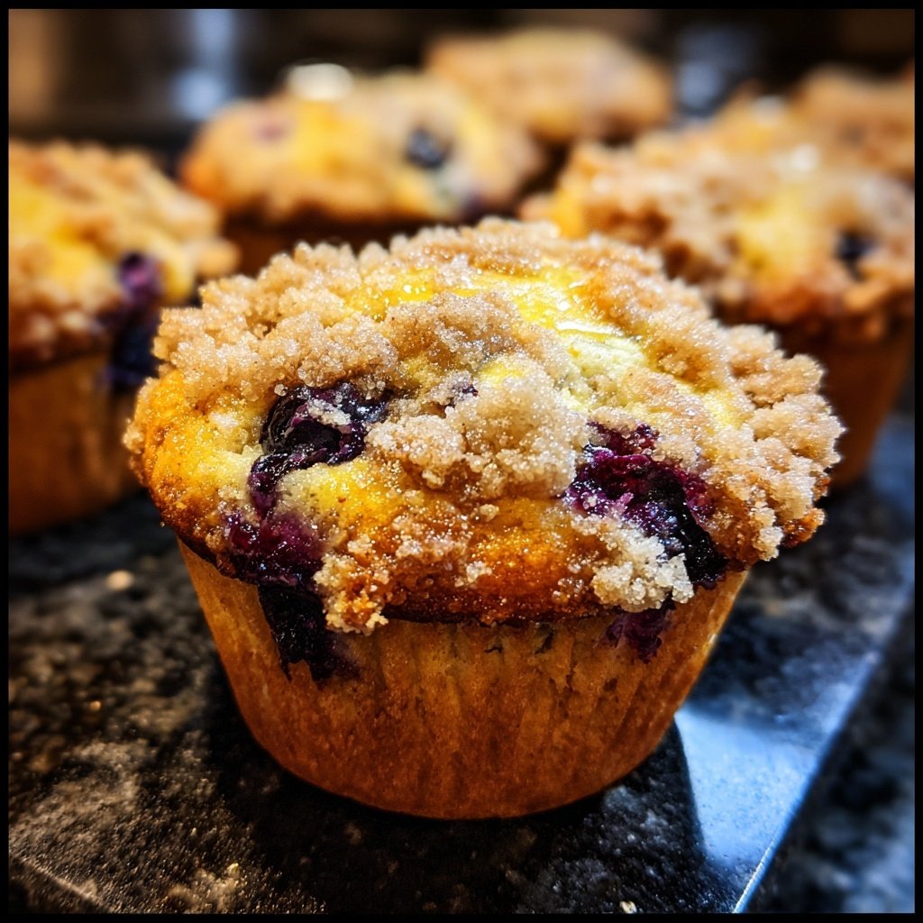 Blueberry Lemon Streusel Muffins